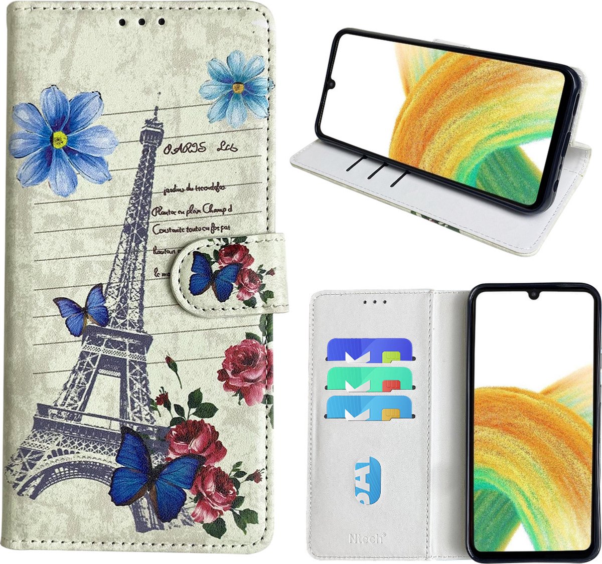 Hoesje geschikt voor Samsung Galaxy A33 (4G/5G) Bookcase met Eiffel Toren /Parijs
