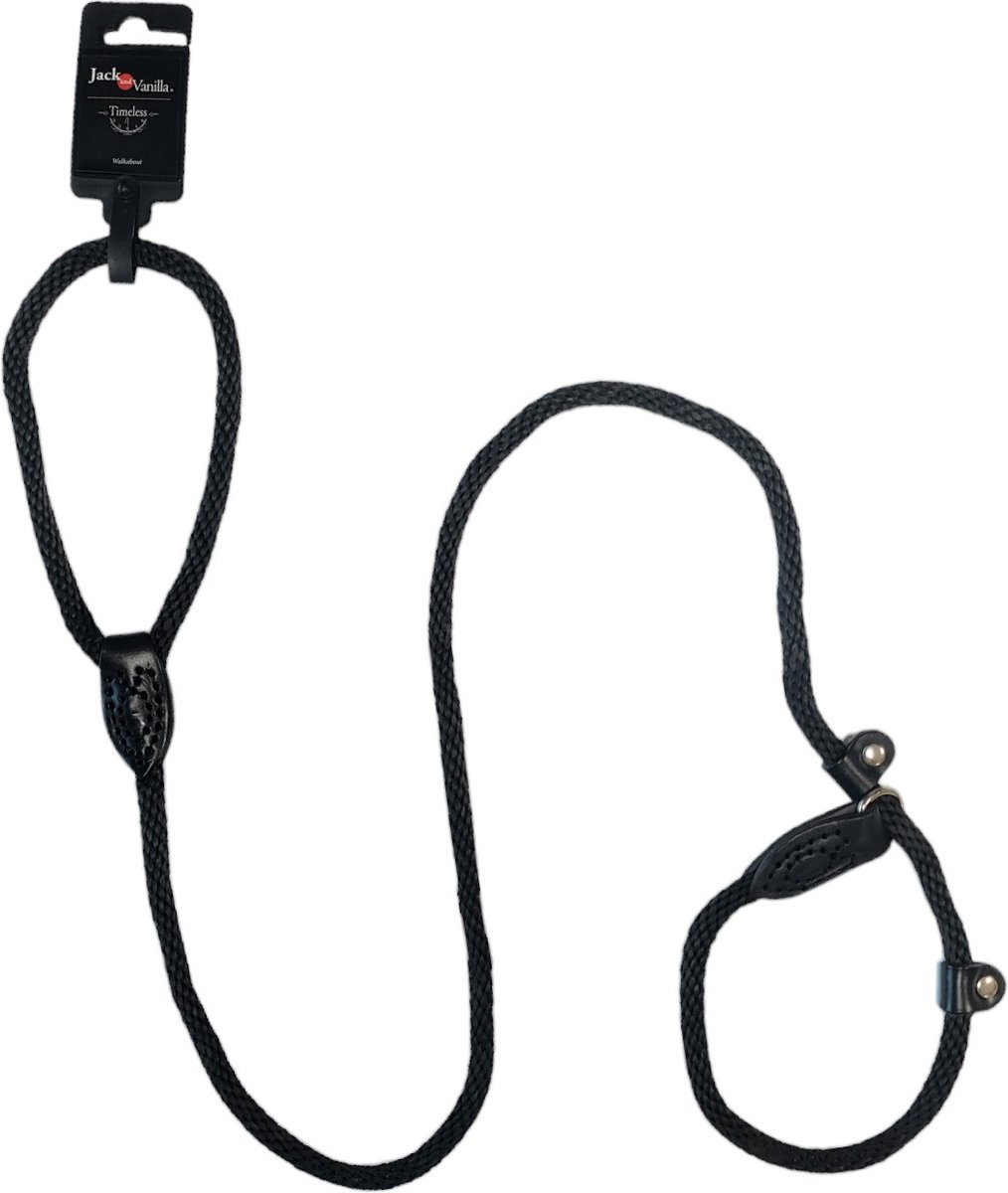 Jack and Vanilla Honden sliplijn - Training hondenriem - Correctiehalsband met riem - Rond - Lengte 140 cm - Zwart