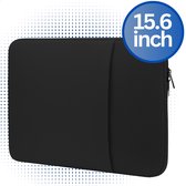 RENALUX - Laptophoes 15.6 inch - Laptop Hoes 15.6 inch - Schokbestendig - Krasbestendig - Spatwaterdicht - Inclusief Extra Opberg Vak voor Accessoires - Zwart