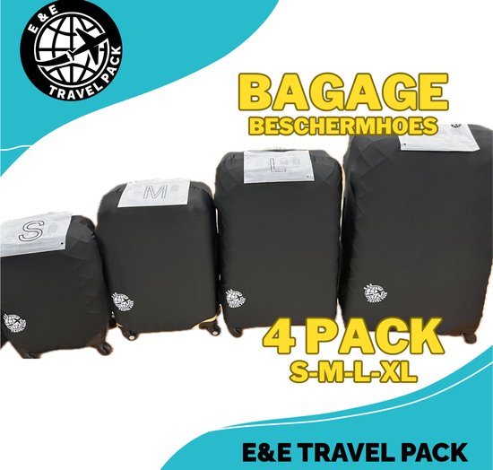 Foto: E e travel pack 4 pack wasbare elastische kofferhoes bagage beschermhoes set maat s m l en xl in 1 pak reis kofferhoes protector cover kofferhoes bagagehoes kofferbeschermhoes set vakantie reizen koffer 20 32 inch vliegentuig travel pack