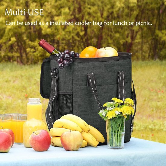 Koeltas voor wijn- en bierfles gevoerd met handvat en schouderriem - picknickmand voor reizen vrouwen/mannen Cool Box Stand van KOEL — afbeelding 4
