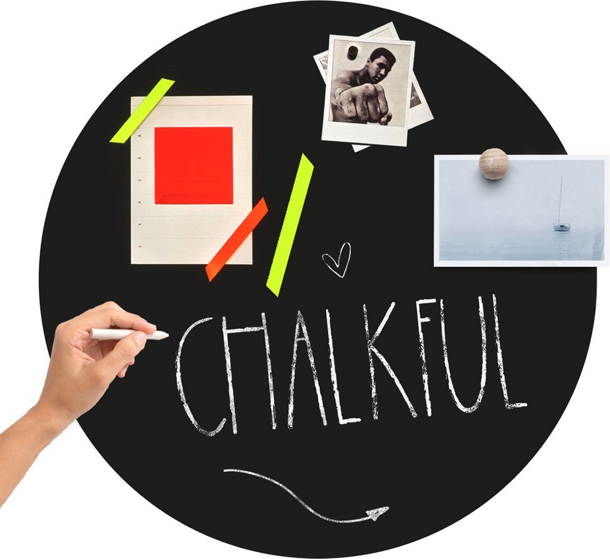 Groovy Magnets Ronde Krijtbord Magneetsticker – Ø60 cm