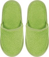 Badslippers Badstof Uni Pure met Zool Groen Maat 38 - 1 Paar