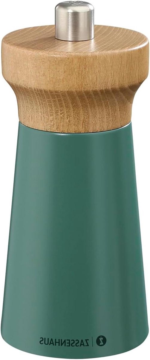 Pepermolen Zassenhaus Westland Deep Forest Gelakt beukenhout Molenkop van beukenhout Traploos verstelbare keramische molen Kruidenmolen 12 cm Ø 54 cm Wooden grinder with a diameter