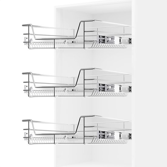 TomorrowNow® Set de 3 Tiroirs encastrables pour armoire de cuisine - 60 cm - Avec rails de guidage SoftClose - Avec anti-dérapant