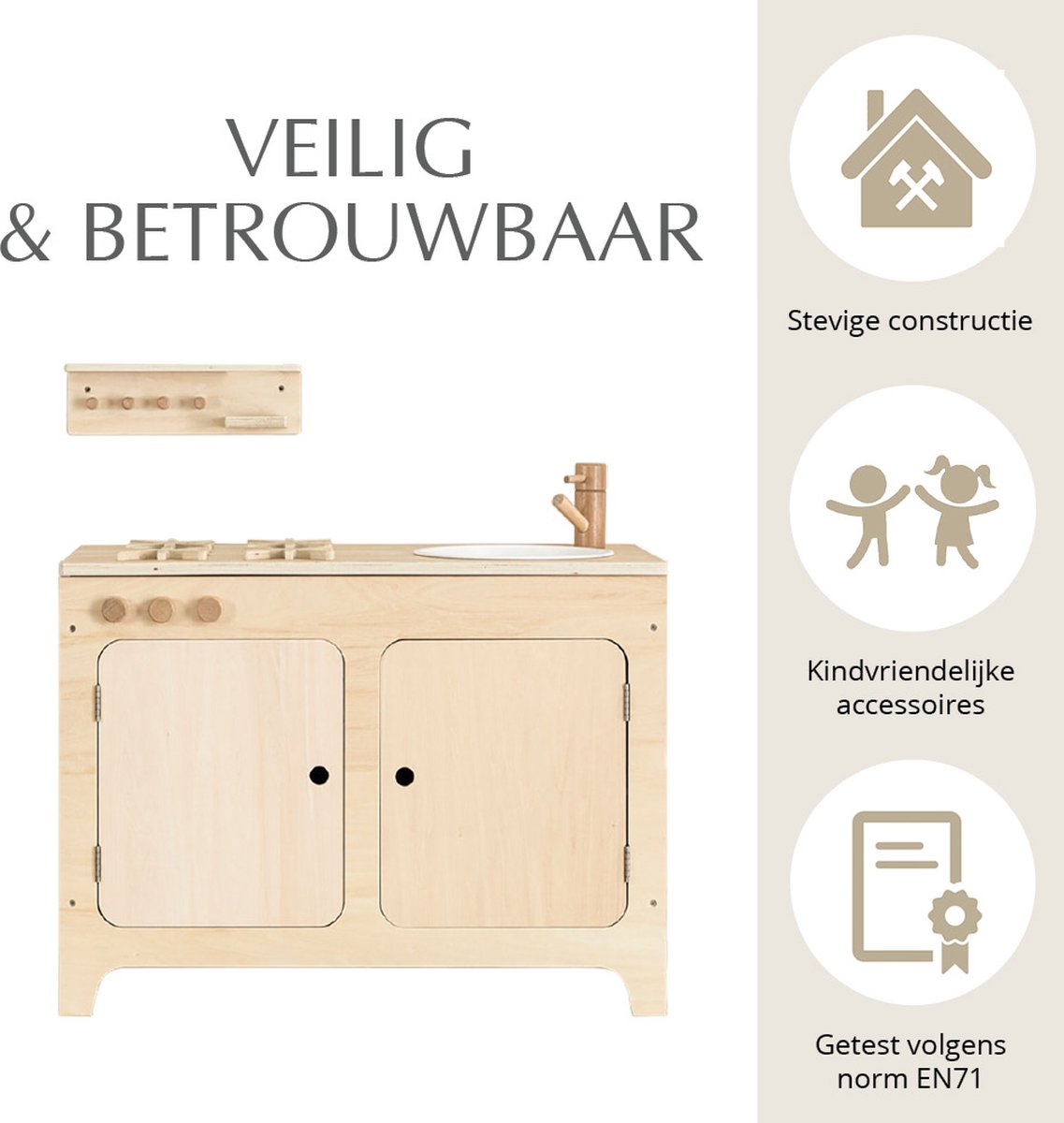 Petite Amélie Speelkeuken Parisienne - Kinderkeuken inclusief muur plank - H 52 cm — afbeelding 3