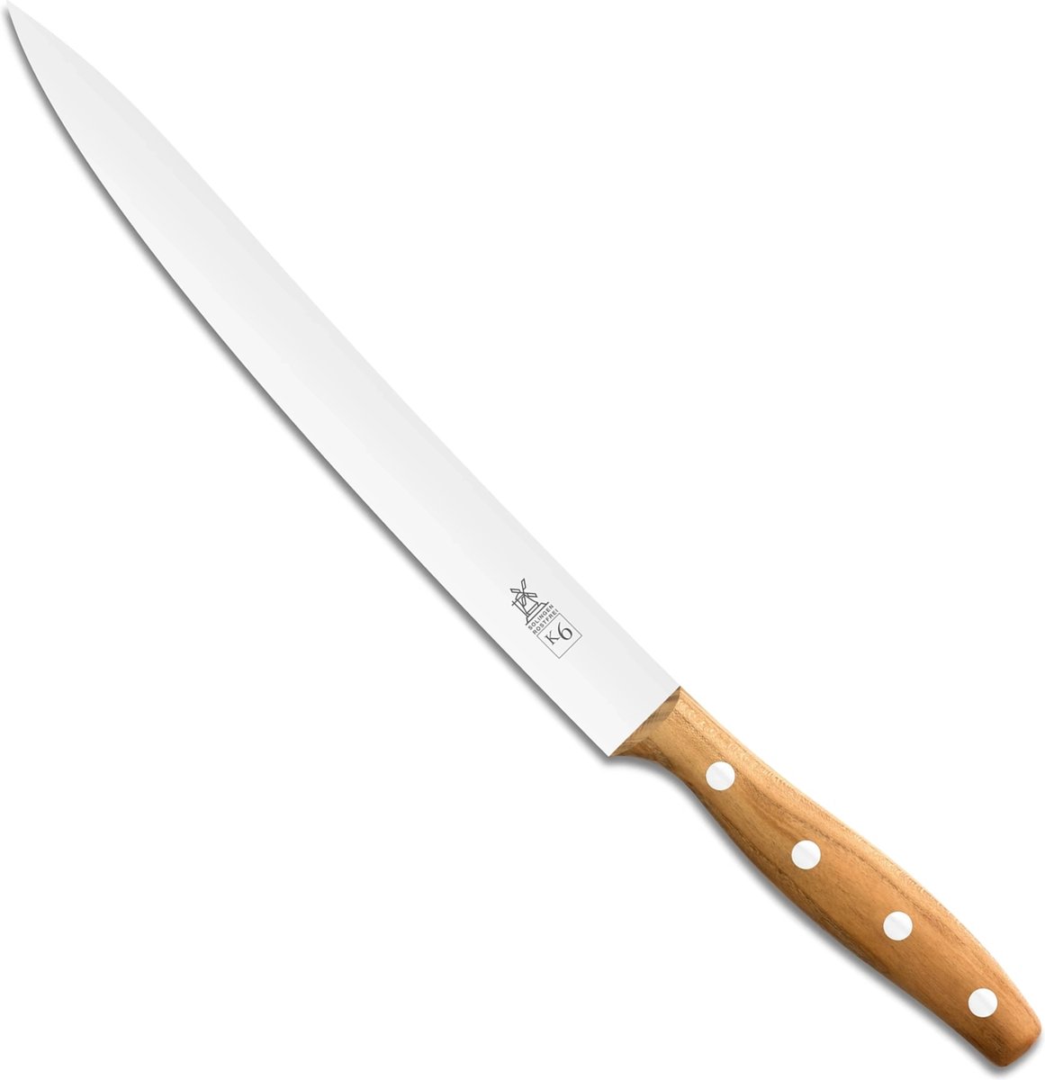 Robert Herder K6 Vleesmes / Fileermes – RVS – Spits – Lemmet 23 cm – Heft Abrikooshout
