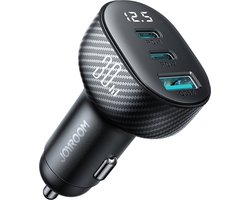 Joyroom Pro - Autolader met USB C en USB A - Snellader - Digitale Display - Zwart