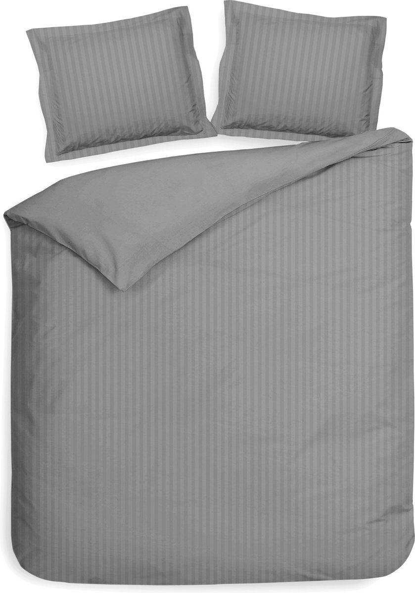 Heckettlane Banda Dekbedovertrek - Tweepersoons - Katoensatijn - 200x200-220cm - Grijs