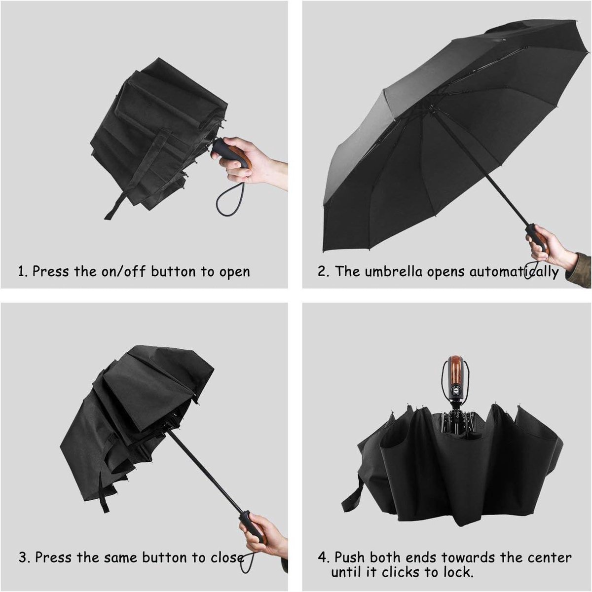 Winddichte Opvouwbare Paraplu Storm Automatische Parasol UV-bescherming Teflon Waterbestendige Zakelijke Paraplu - voor Zon en Regen - Draagbaar Reisparaplu — cadeau in Mode & Accessoires - foto 5