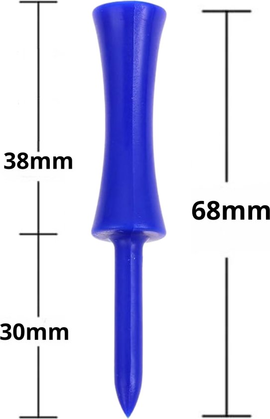 Golf tees - 15 stuks - 68mm - Duurzaam kunststof - Blue - Golf accesoires - Golfset - Golftee van LifeGoods — afbeelding 2