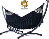 Hangmat met Standaard 2 Persoons PREMIUM – Verhoogde, Stevige & WEERBESTENDIGE Constructie | Comfortabele Hangmat | Max. Belast. 220 kg – Grande Premium Santia