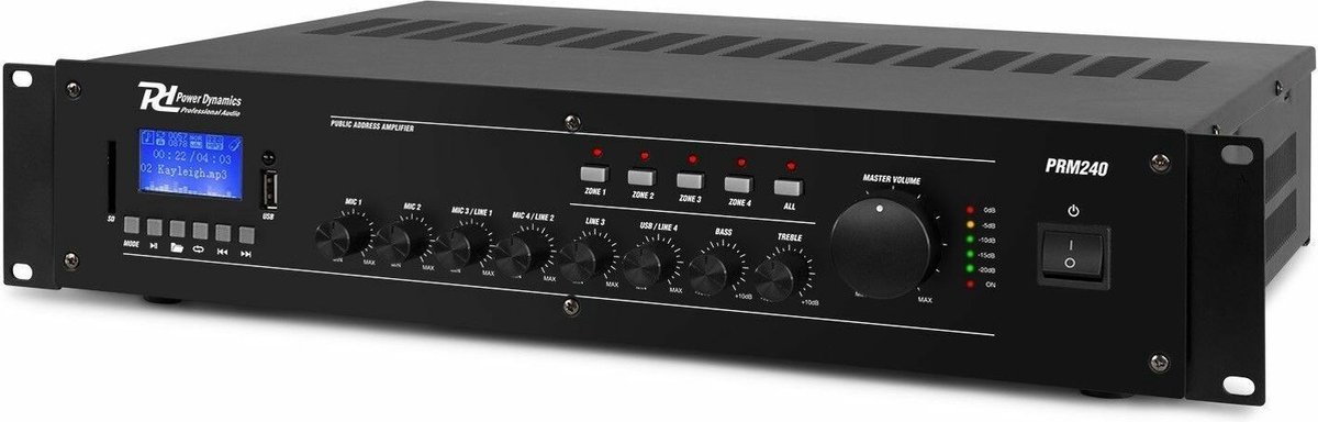 Power Dynamics 100V set voor buitenterras of overkapping - 8 speakers & 4-zone versterker - Bluetooth thumbnail 7