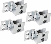 4 stuks - 5-8mm glazen deurscharnieren Eenzijdig 135 ° openingshoek - Graden Ponsen-gratis Glazen Deur - Scharnieren Bilaterale Clip -Installeren Glasklem - Kastdeur scharnier - glazen kastdeur