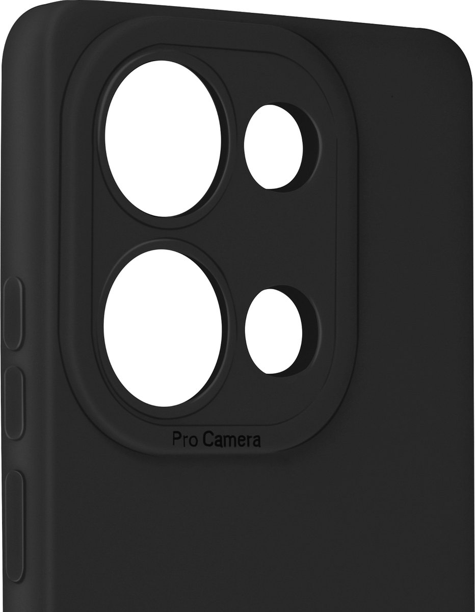 Avizar Hoes Geschikt voor Xiaomi Redmi Note 13 Pro 4G Mat Beschermde Camera, Zwart
