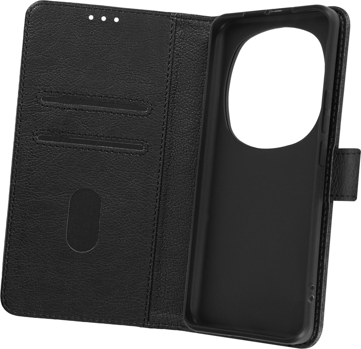 Avizar Foliohoes Geschikt voor Honor Magic 6 Pro 5G Video-ondersteuningsflap, Zwart