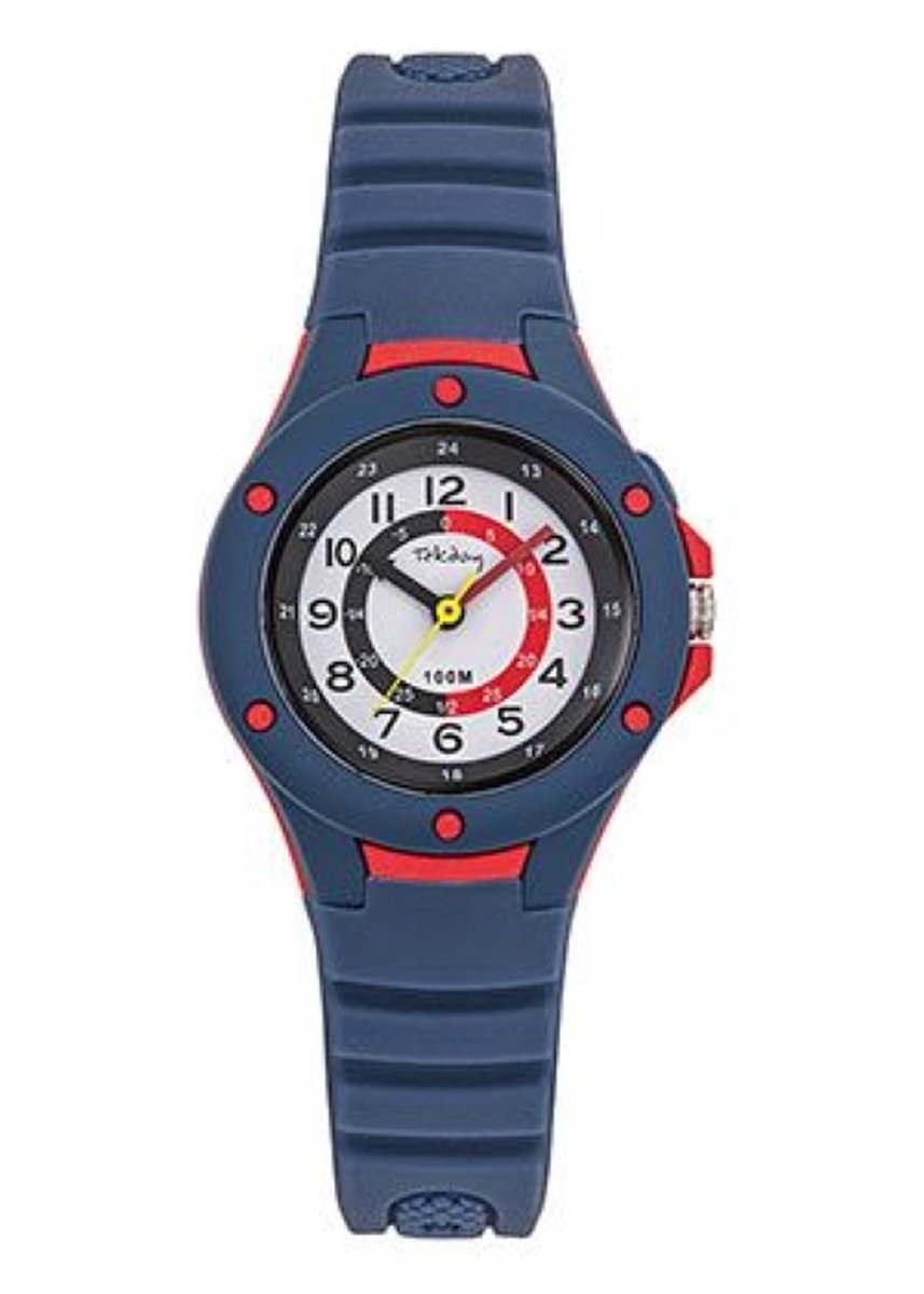 Tekday-Horloge-Kinder-30MM-Blauw-Rood-Licht draagcomfort-Achtergrond verlichting-Soepel om de pols-Silicone.