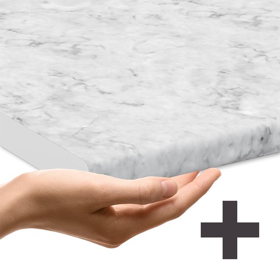 Vicco Countertop Block Fame- Line, Bleu foncé brillant/Anthracite, 80 cm avec étagère, WB Marble