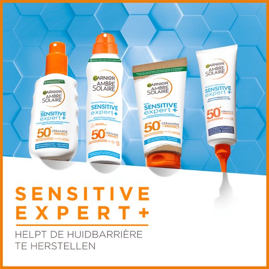 Garnier Ambre Solaire Kids Sensitive Expert+ Hypoallergene Zonbeschermende Mist SPF50+ - voor de Gevoelige Huid met Ceramide Protect - 150 ML