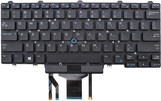 Notebook Toetsenbord geschikt voor o.a. Dell Latitude E5450 / E5470 / E7450 Series - P/N: PK1313D4B00