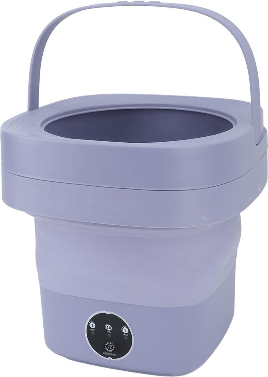 Opvouwbare Draagbare Elektrische Mini-wasmachine van 65 Liter met Centrifuge - Compact en Automatisch voor op Reis (Paars)