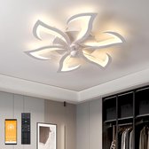 LuxiLamps - 6 Lotus Ventilator Lamp - Plafondventilator - Smart Lamp - Met Dimmer - 6 Standen Ventilator - Keuken Lamp - Woonkamerlamp - Moderne lamp