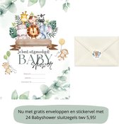 Babyshower - Uitnodigingen - Inclusief enveloppen - Eigen design en print - Jungle - Wenskaart - 20 stuks