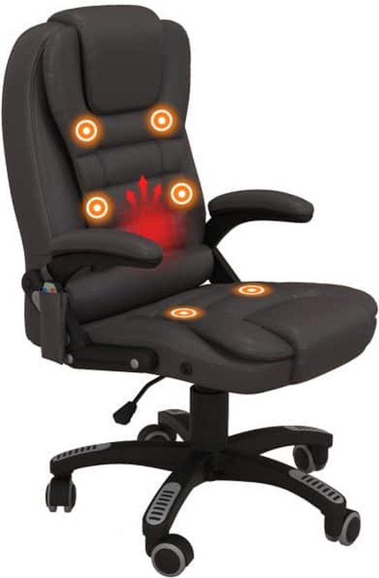 Foto: Massage voorzicht buschaks voorzitter voorzichthoofde lankaier gamingschache 6 punt virlaties massage met warmte functie synthetisch leder leder lergaier roteerbaar bruin 