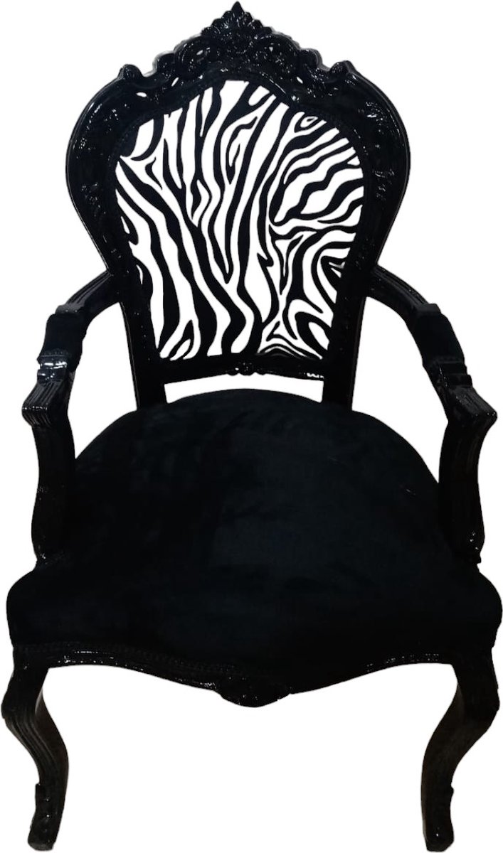 Barok eetkamerstoel zebra met armleuning
