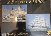 2 puzzels x 1000 Quality Collection - Sacre Coeur Parijs & Tower Bridge Londen