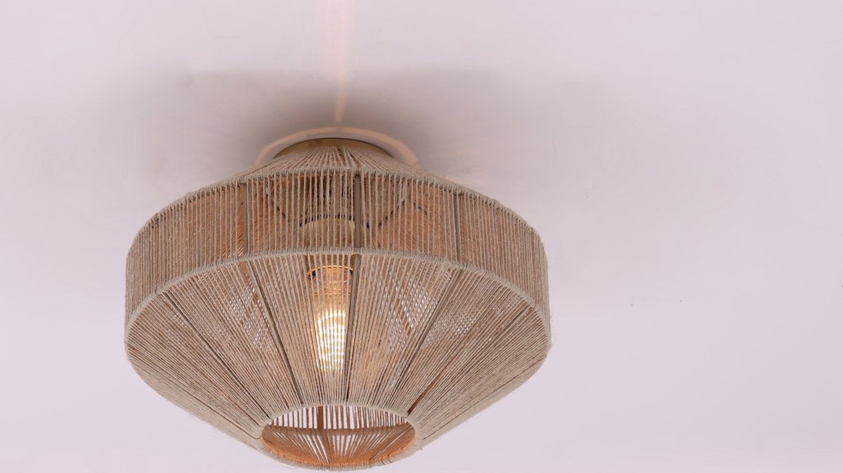 Touwlamp plafondlamp naturel - zwart - diameter 31cm