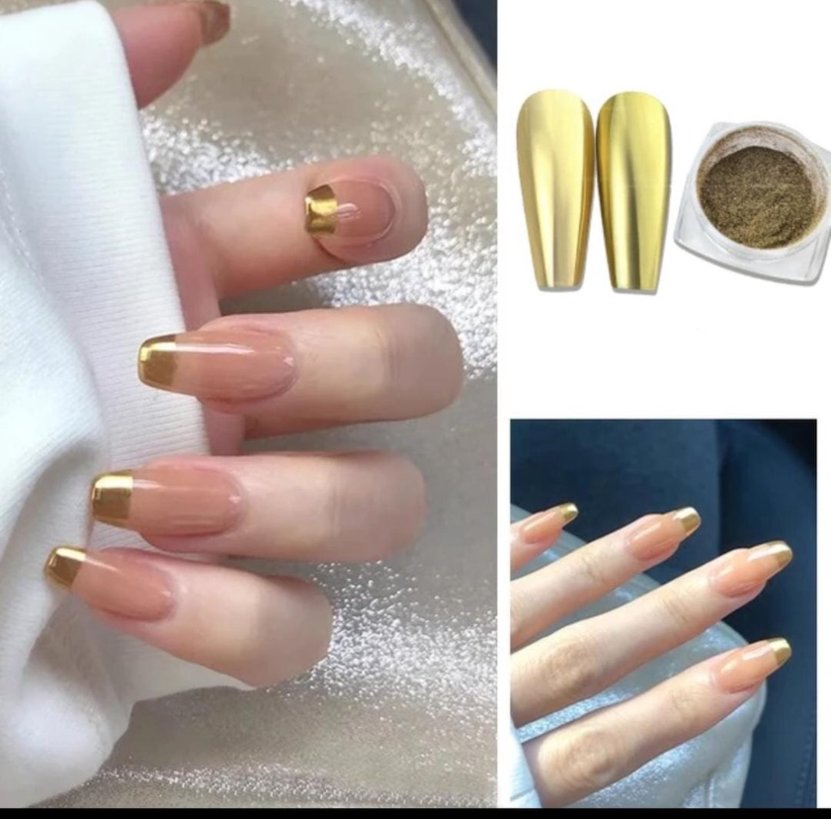 Goedkoopste Spiegeleffect nagels /Spiegeleffect op nagels / Originel / Modern / gemakkelijk te gebruiken / Metallic poeder / Moderne nagels / Metallic look / Anti-allergisch / Fantastische decoraties/ Metaalpoeder/ 1 Goud / R 99