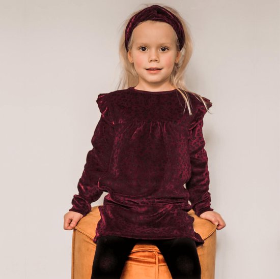 Your Wishes Panther Twisted Headband - Haarband - Rood - Luipaardprint - Meisjes - Maat: 4-8 jaar