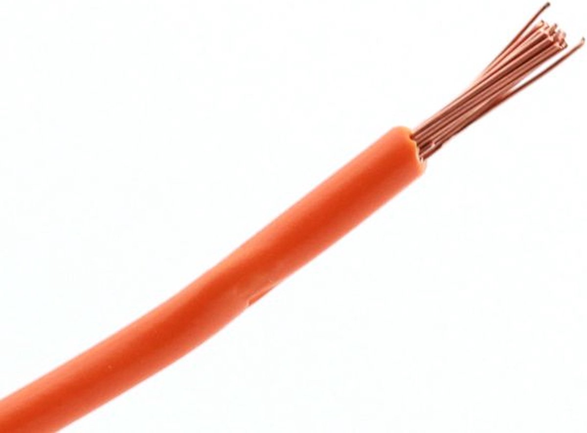 Eenaderige kabel 1,5 mm² oranje per 50 mtr