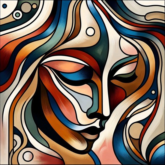 Abstract vrouw schilderij | Vrouw in Kleurrijk Abstracte Wereld: Een ...