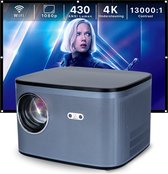 Beamlite Beamer - Projector Incl 100 Inch Schermdoek en Mini Statief - 1920x1080P Full HD - 4K Ondersteuning - 430 Ansi - 12000 Lumen - Streamen Vanaf Je Telefoon / Tablet / PC / Laptop met WiFi & Bluetooth - Met Apps zoals YouTube / Netflix / Prime