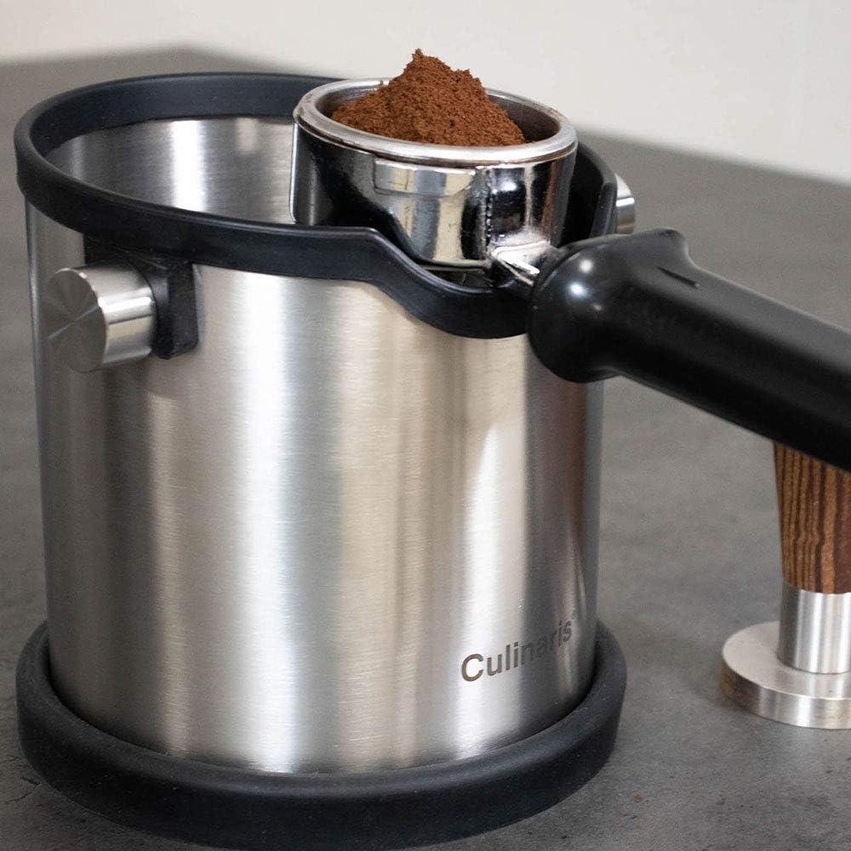Culinaris Espresso Afslagcontainer, Coffee Knock Box, roestvrij staal, afklopbak, koffiemachine-accessoires (roestvrij staal
