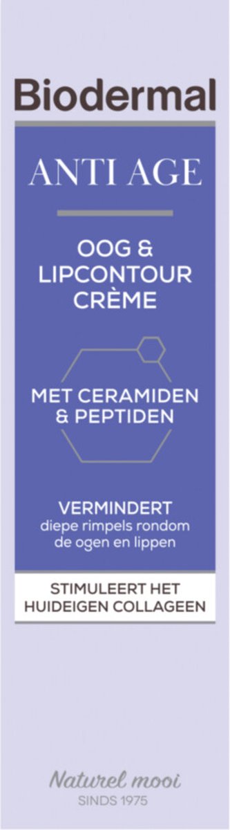 Goedkoopste 2x Biodermal Oog & Lip Contour crème Anti Age 15 ml