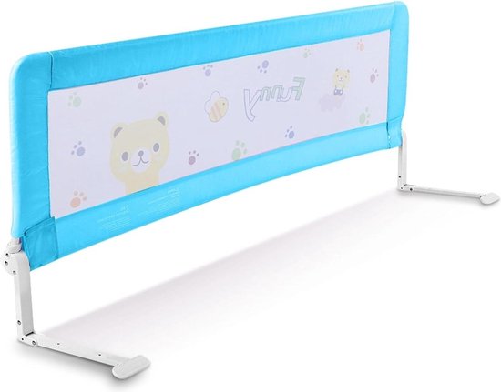 Ollewiellan Bedhekje voor boxspringbed, inklapbaar, valbescherming voor kinderen, in hoogte verstelbaar, snelle montage, babybedhek voor kinderbed, 180 cm, grijs