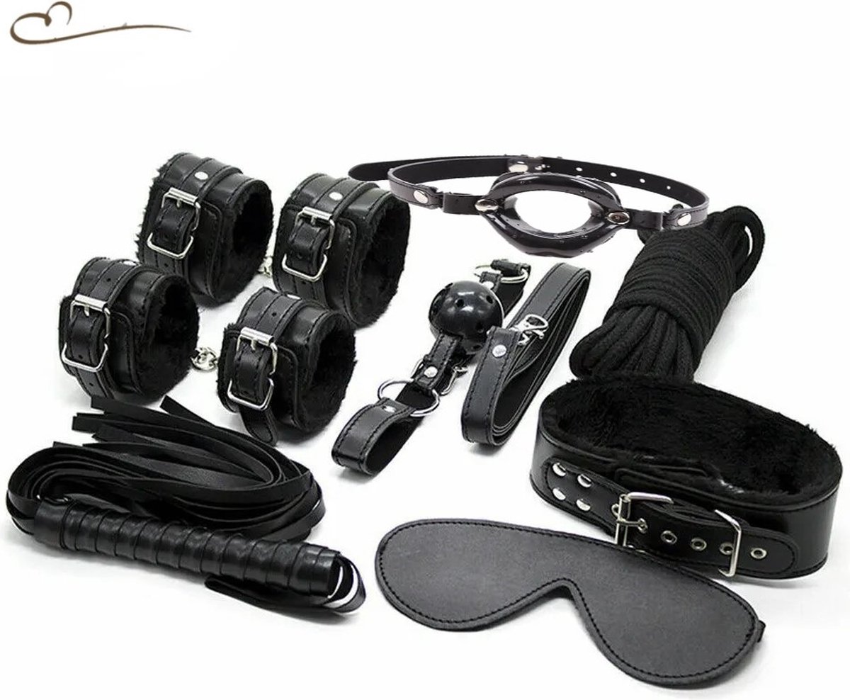 Goedkoopste Erodit® Double gag bondage set zwart - 8 delige set- verstelbare riemen - bondage- SM -seks speeltje - BDSM - beginners- koppels - erotisch spel - diepe penetratie- Sex spel - Erotiek- Seks speeltjes koppels - Mannen - Vrouwen