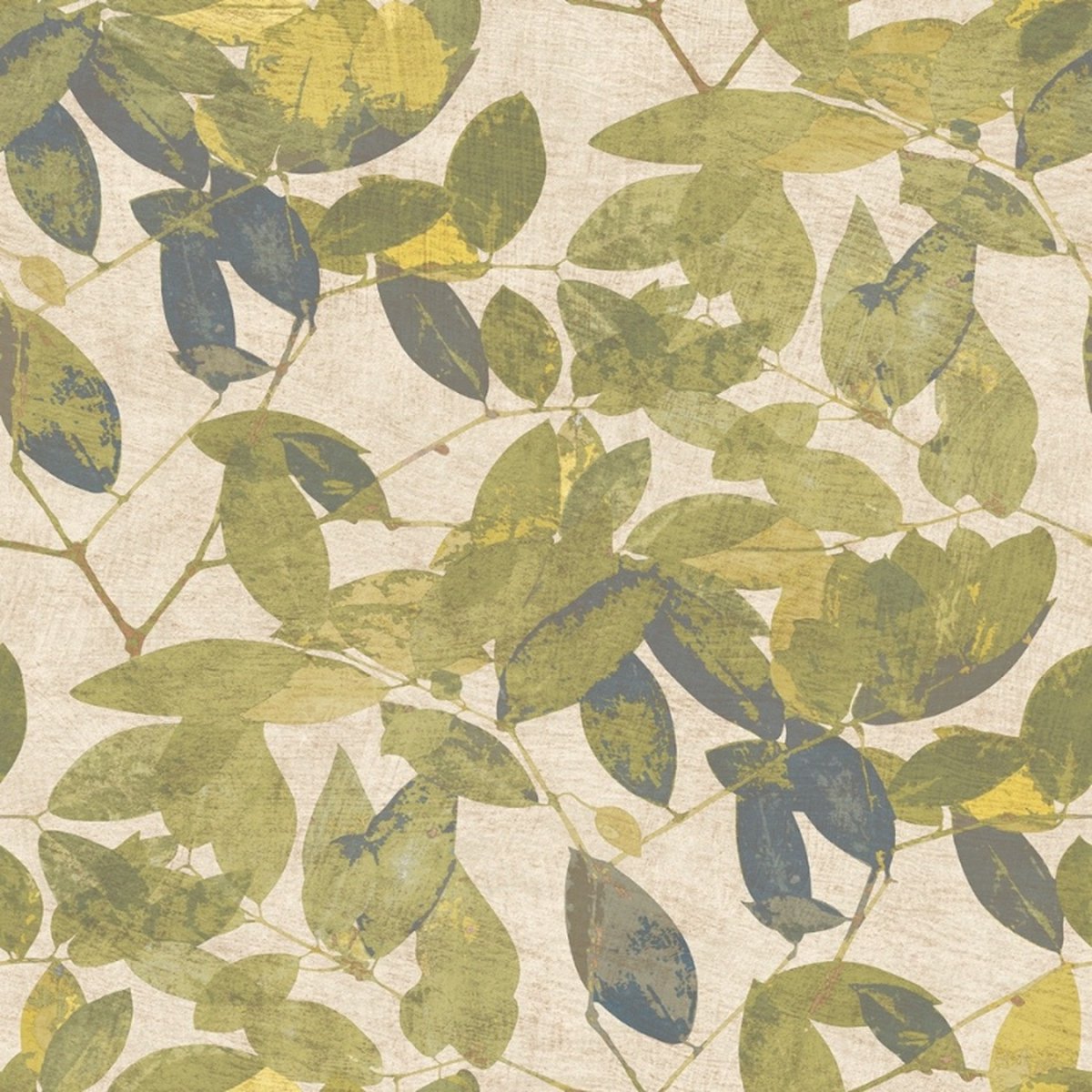 Herbarium - Vliesbehang - Bladeren - Natuur - Groen - 10,05 x 0,53 M.