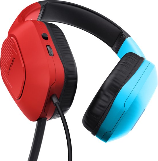 Trust GXT 416S Zirox - Casque de Gaming filaire - pour Nintendo Switch - 3,5 mm - Stéréo - Rouge/ Blauw