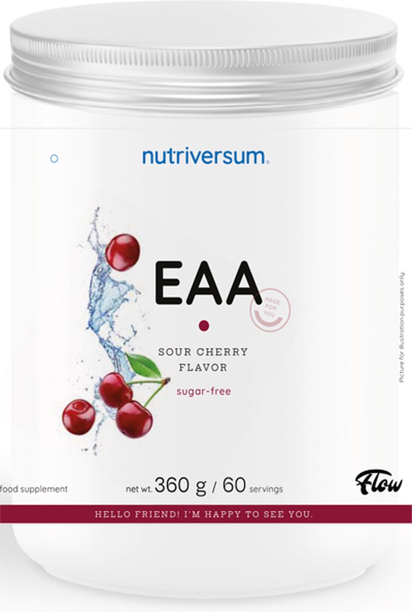Goedkoopste Nutriversum | 360gr EAA | 27 servings Essentiële Aminozuren | Sour Cherry | snel herstel | GEEN suiker | Nutriworld