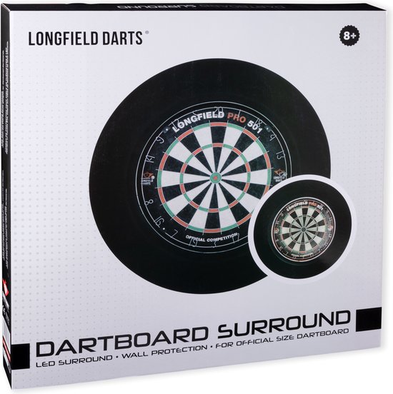 LED Dartbord Surround Zwart - Dartbord Verlichting met 90 LEDs - 3 cm Dikke Beschermring - Muurbescherming voor Darten - Longfield van Longfield — afbeelding 5
