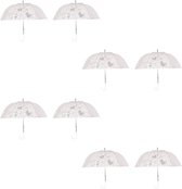 Set van 8 Romantische Doorzichtige Trouwparaplu's - Transparante Paraplu met Hartjes - Perfect voor Bruiloften | Windproof | 98cm Diameter