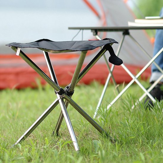 Somstyle Viskrukje Opvouwbaar - 30.5x30.5x36 CM - Camping Krukje Inklapbaar - Reiskruk - Lichtgewicht - Zwart van Merkloos — afbeelding 3