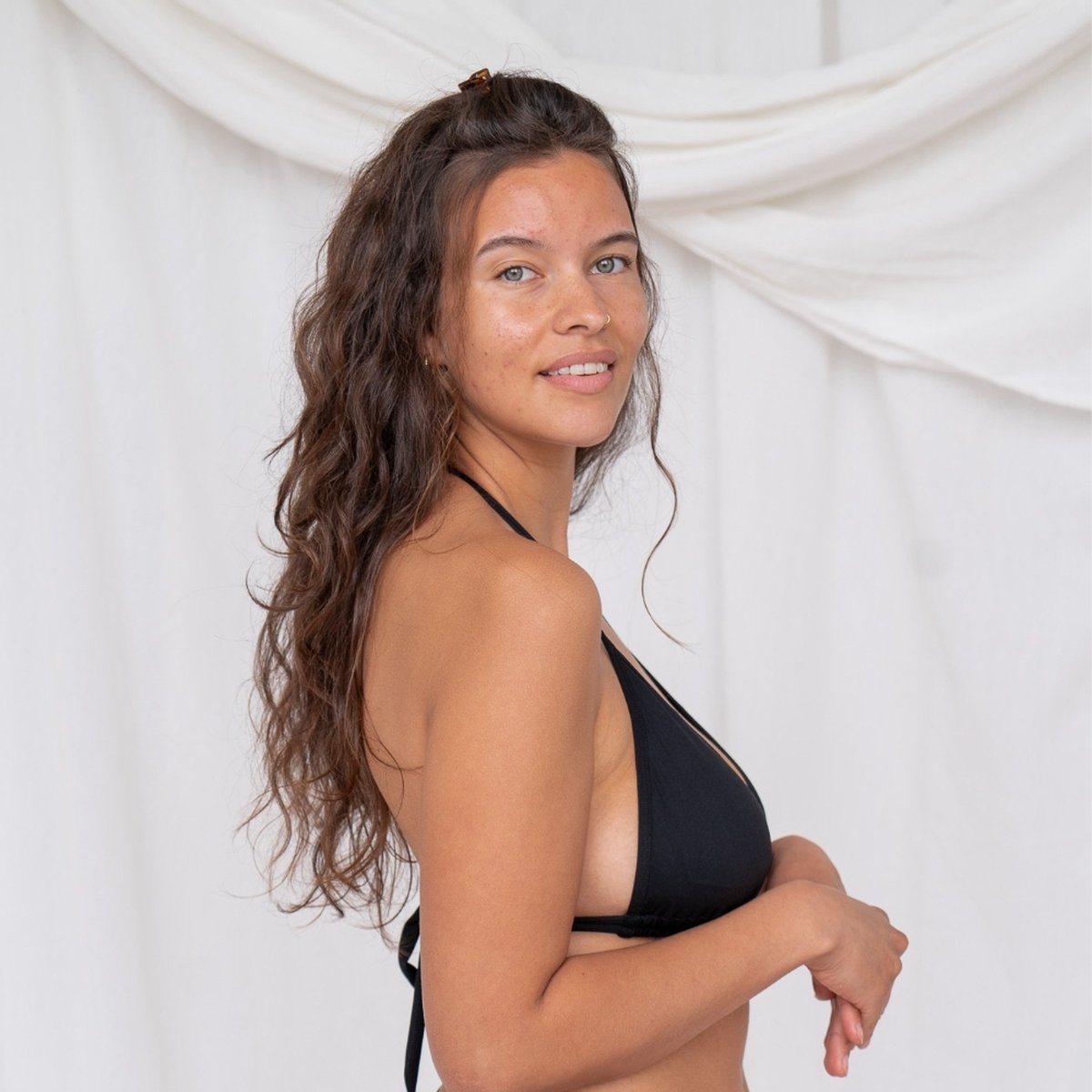 Triangel bikinitop Lotties Period - Bikini X - Zwart - Menstruatiezwemkleding - Verstelbare top - Lotties Period Underwear — afbeelding 3