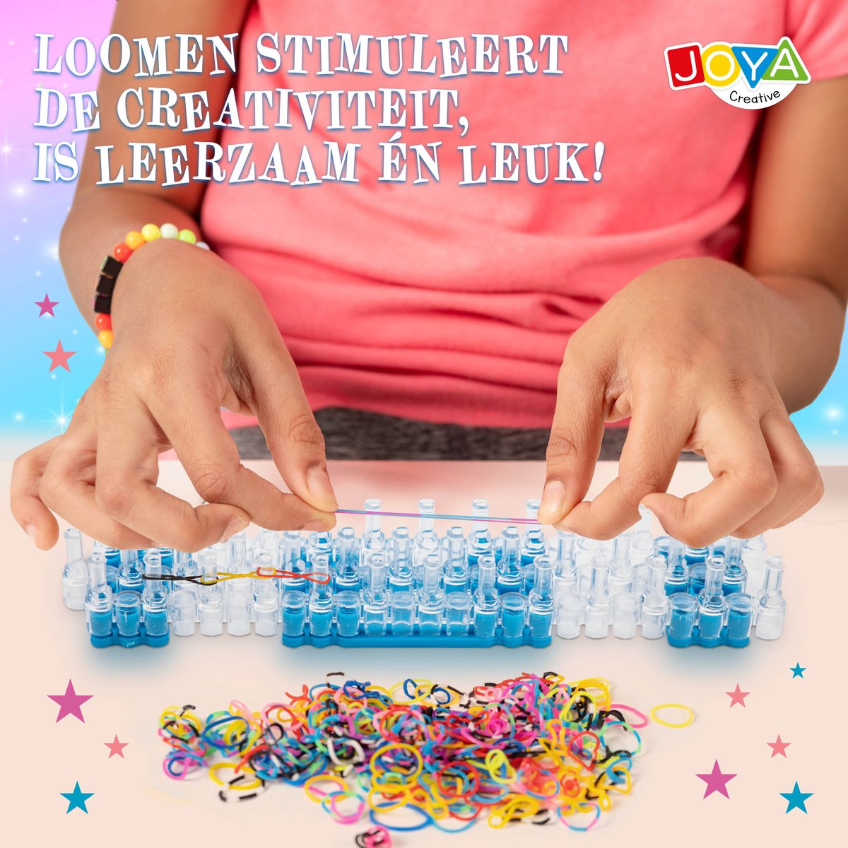Joya Creative Loombandjes XXL Starter Set - 6200+ delig incl. Loombord - 22 Kleuren - Knutselkoffer - Armbandjes Maken - Loom Bandjes Pakket – Knutselen Meisjes — afbeelding 5