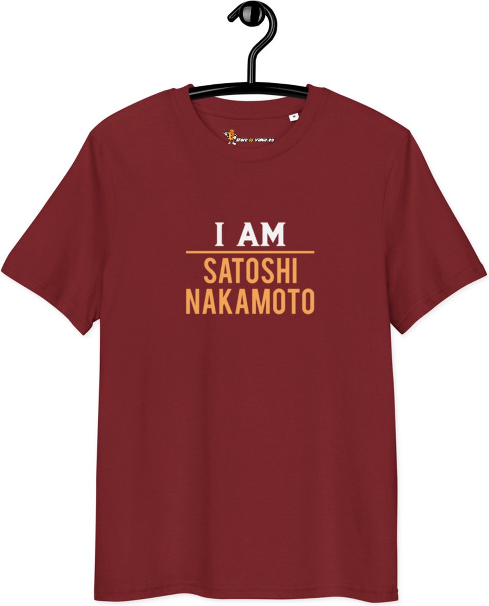 I AM Satoshi Nakamoto - Unisex - 100% Biologisch Katoen - Kleur Bordeaux  Rood - Maat S... | bol