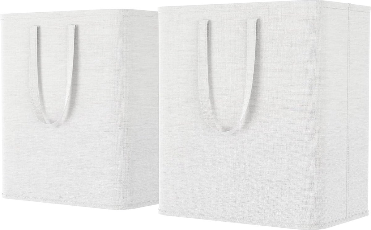 Goedkoopste 2 stuks wasmand 60 liter waszak, wasbox wasverzamelaar wasverzamelaar wasmand wasmanden laundry manden voor appartement, slaapzaal, caravan, waskeuken, wit